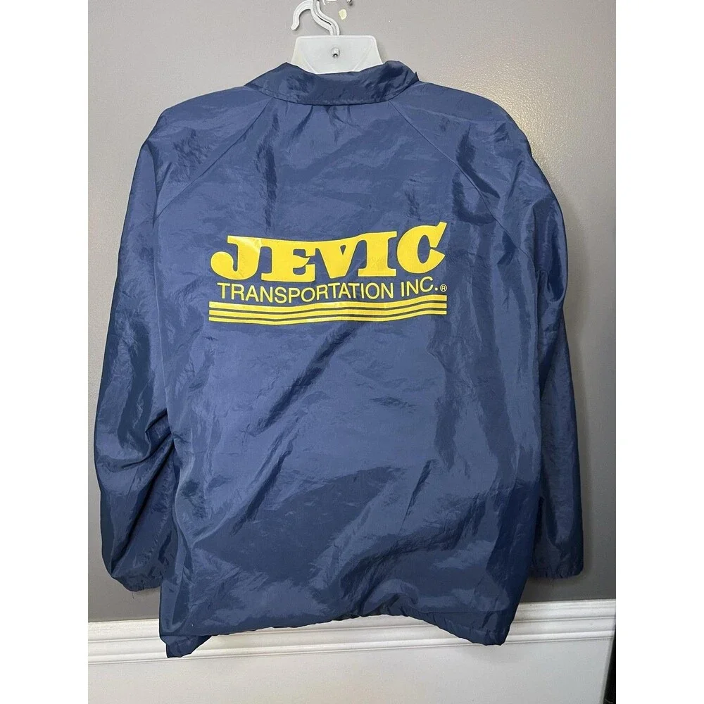Vintage Cardinal Jacket Mens 2XL Blue Fleece Lined JEVIC Coach Windbreaker USA